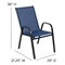 Flash Furniture Navy Outdoor Stack Chair w/ Flex Material, PK5 5-JJ-303C-NV-GG - alternate 4